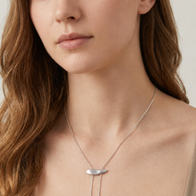 Halo Bar Necklace - Silver