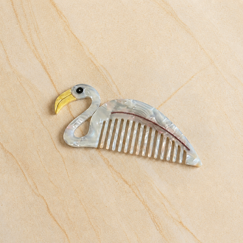 Flamingo Acetate Wide-Tooth Hair Comb