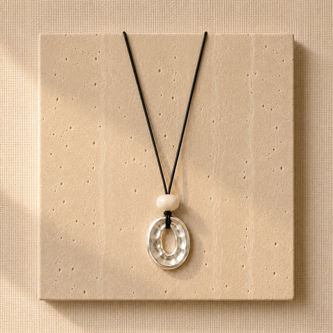 Sculpta Stone Necklace - Silver