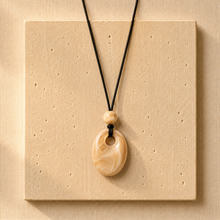 Stone Cord Necklace - Beige