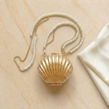 Shell Pearl Crossbody Bag - Gold