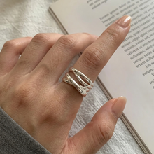 Layered Wave Ring - Silver
