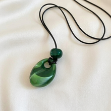Stone Cord Necklace - Green