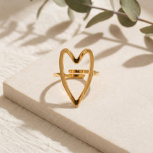 Open Heart Glow Ring - Gold