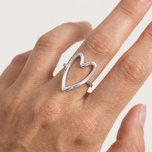Open Heart Glow Ring - Silver
