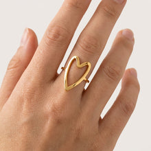 Open Heart Glow Ring - Gold