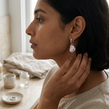 Celeste Pearl Drop Earrings - Silver