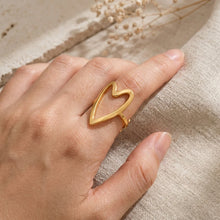 Open Heart Glow Ring - Gold