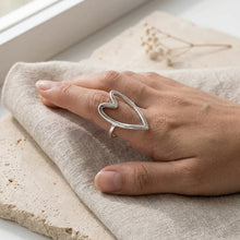 Open Heart Glow Ring - Silver