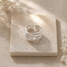 Layered Wave Ring - Silver